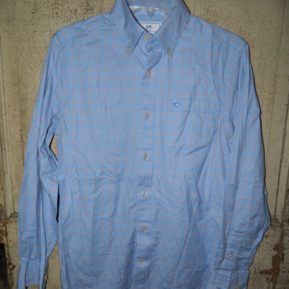 Southern Tide Classic Fit Button Front Plaid Shirt Size S (F-9)